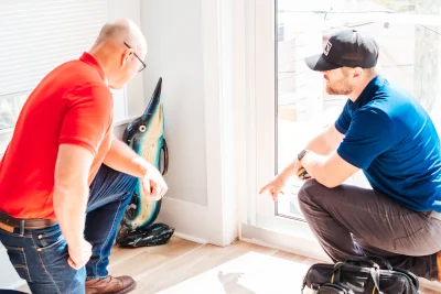 mold inspector conducting a mold inspection with the home owner